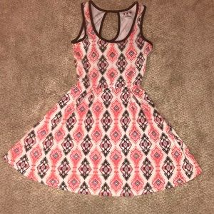 Formal printed dress Three Pink Hearts